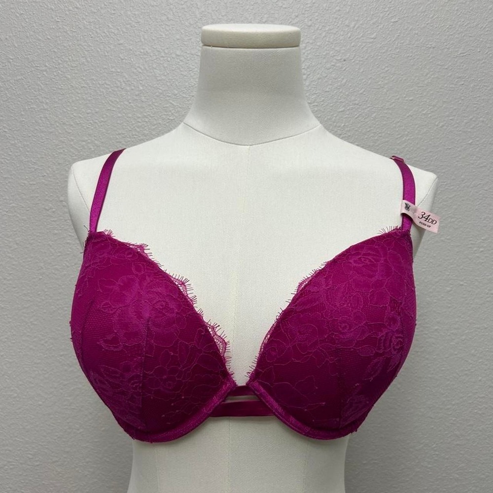 Victoria's Secret Very Sexy Push up  Lace Bra with Floral Embroidery size 34DDD